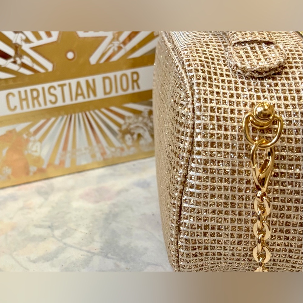 ⭐️Authentic MISS DIOR Reusable Lipstick Holder & Gold Vanity Bag/Crossbody⭐️ - Picture 9 of 12